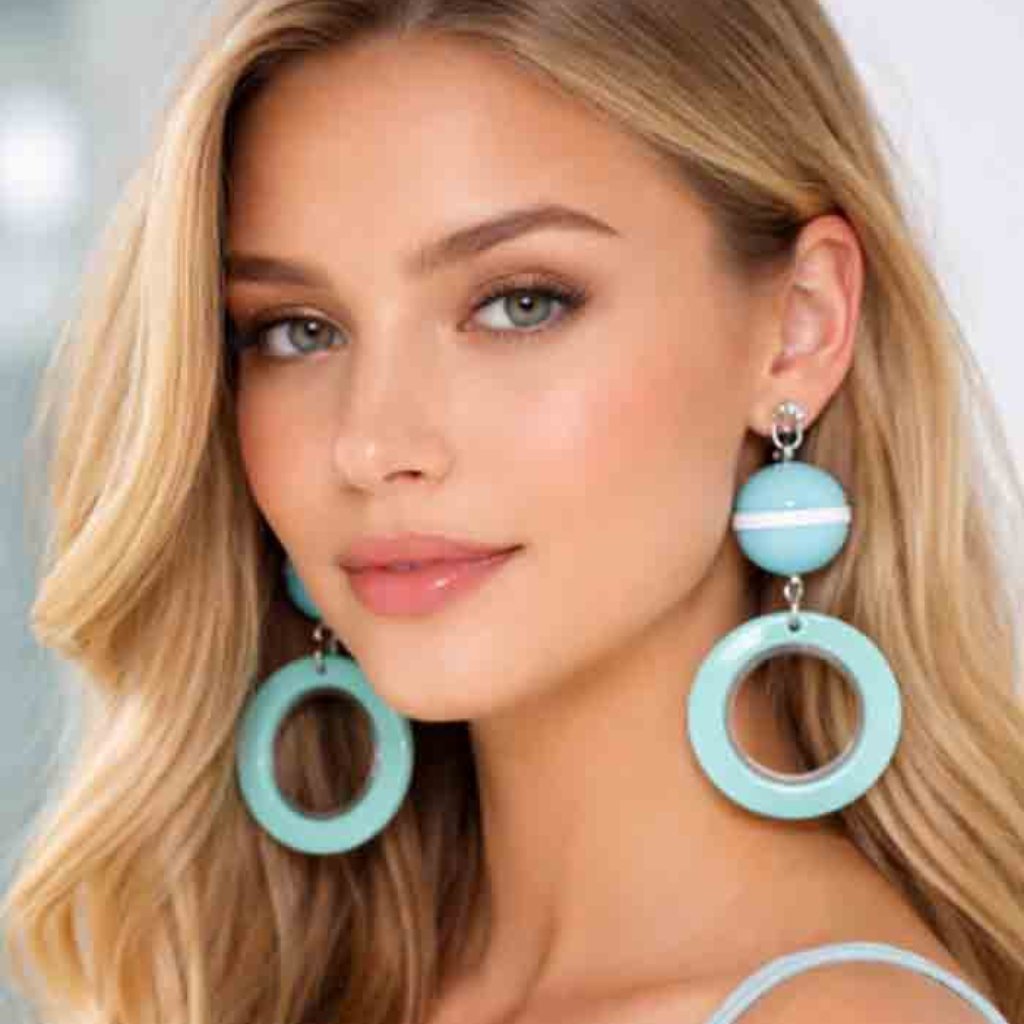 New Emporio Armani Drop Earrings Clip On Pale Green 85$